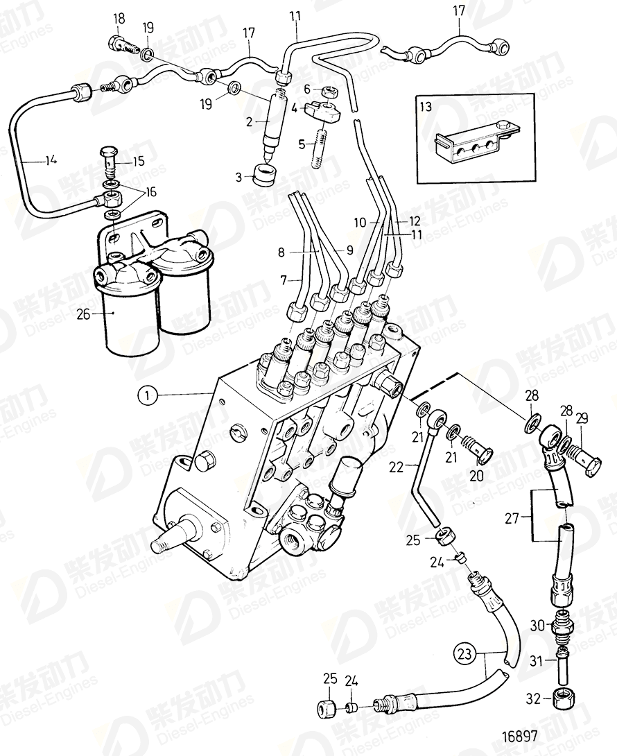 VOLVO Delivery pipe kit 20474008 Drawing
